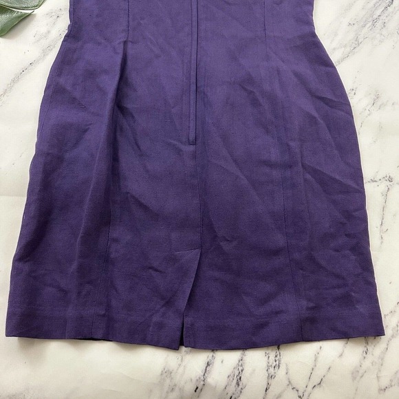 The Limited Vintage Linen Blend Sheath Dress Size 6 Purple Sleeveless 90s - Picture 9 of 9